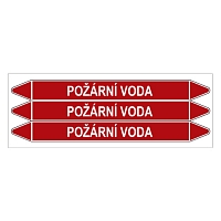 Značení potrubí, požární voda,3 ks, 355 × 37 mm